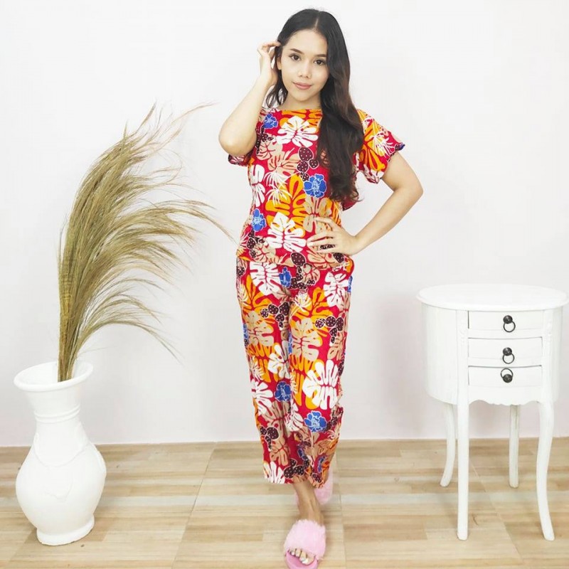 Piyama Wanita Model Lengan Pendek