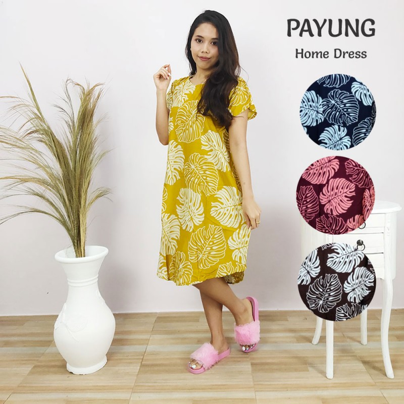 Daster Bali Model Payung Motif Daun