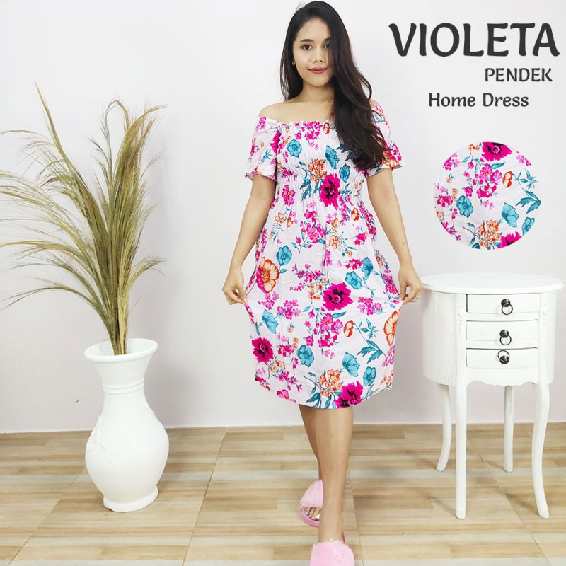 Daster Kerut Lengan Motif Bunga