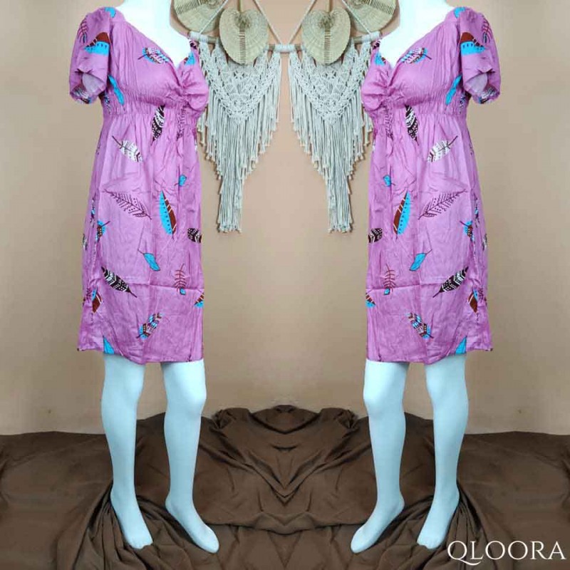 Daster Grosir Murah Zara Pendek Motif Bulu Merak