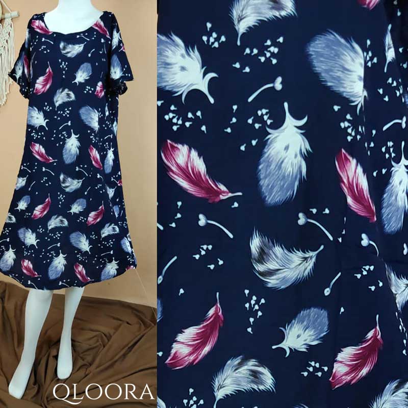 Daster Bali Model Payung Motif Bulu Kipas