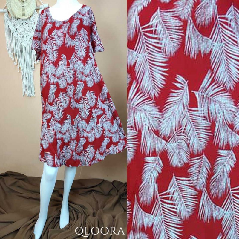 Daster Bali Model Payung Motif Daun