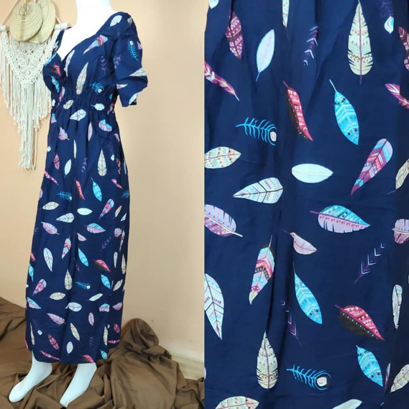 Daster Bali Model Zara Motif Bulu Merak